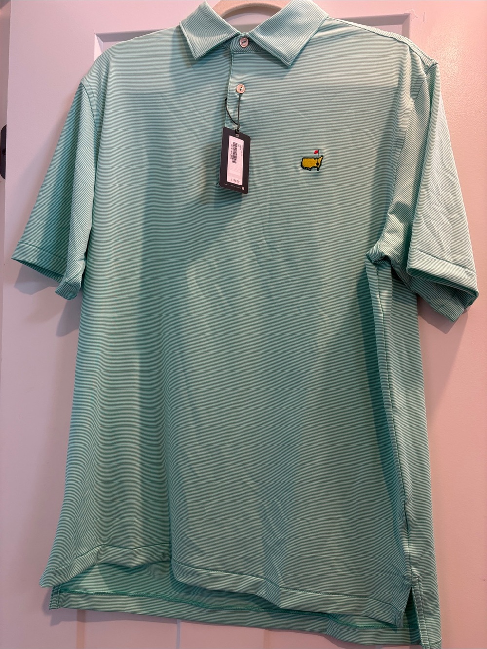 Peter Millar Mint Green Short Sleeve Polo with Embroidered Logo